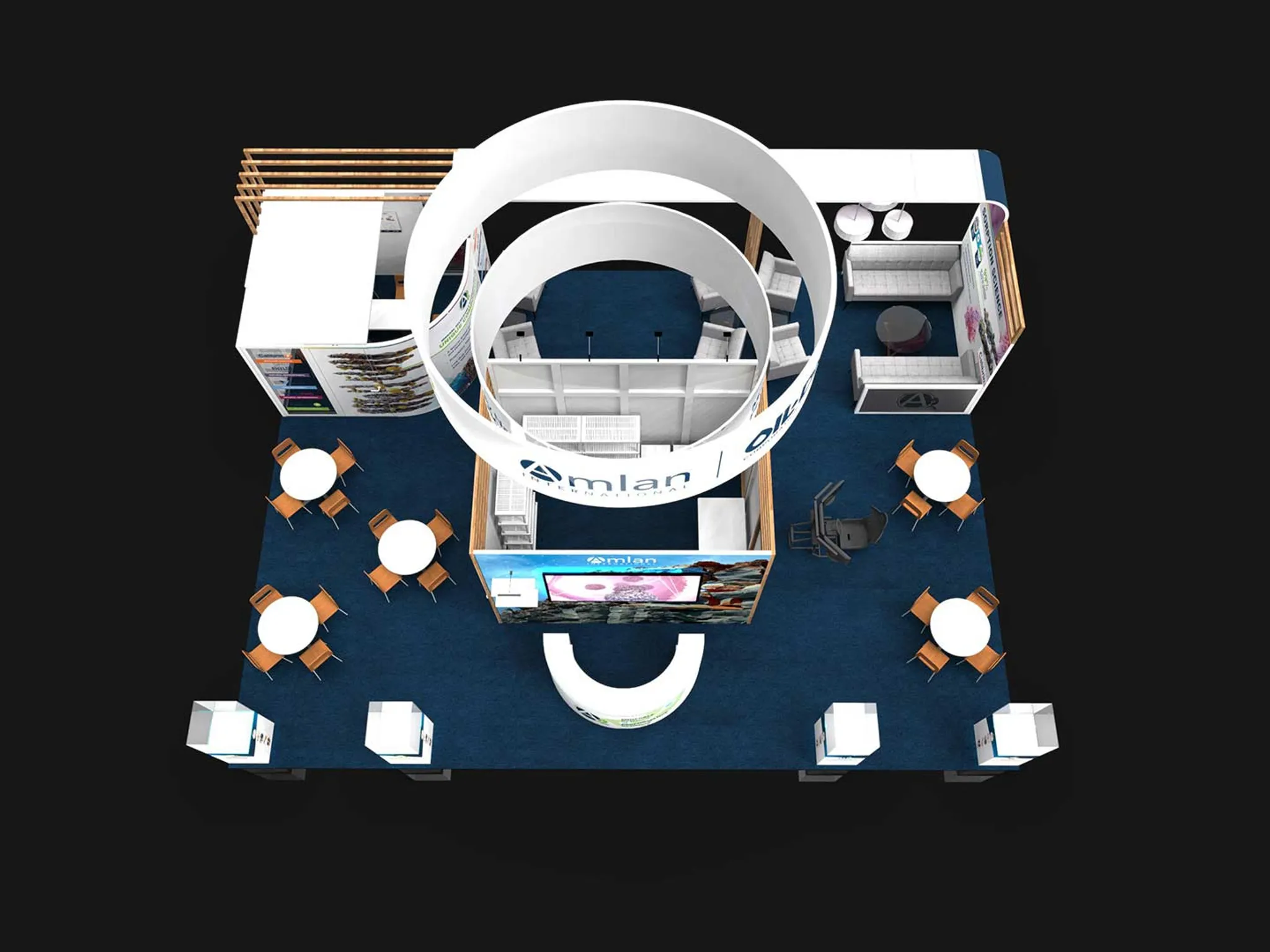 30x40 Inselstand booth design by Southeast Exhibit